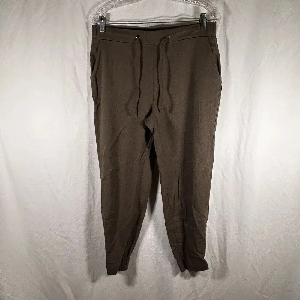 Jules & Leopold Pants Women's Medium Green Pull On Elastic Waist Linen Blend